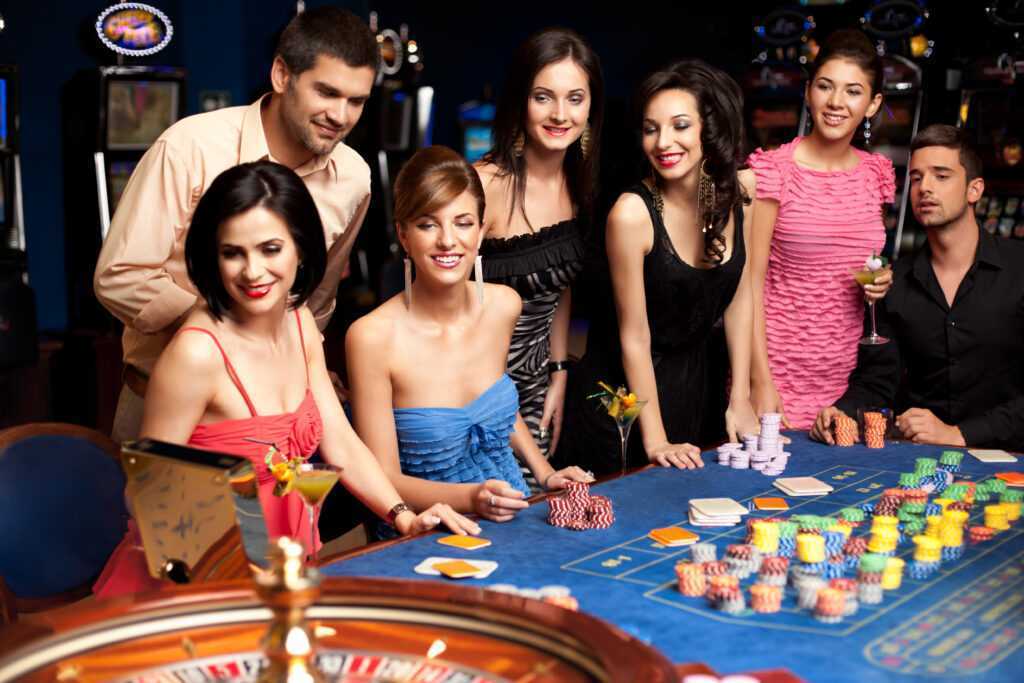 happy people excited about roulette bet outcome